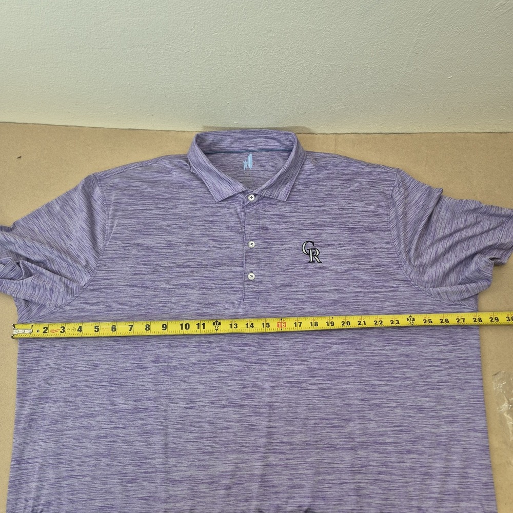 Johnnie-O Polo Shirt Mens XXL Featherweight Performance MLB Rockies Purple - Picture 5 of 10